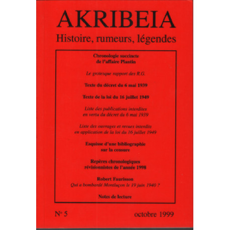 Akribeia / histoire rumeurs legendes n° 5