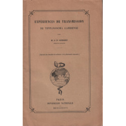 Experiences de transmission de trypanosoma gambiense