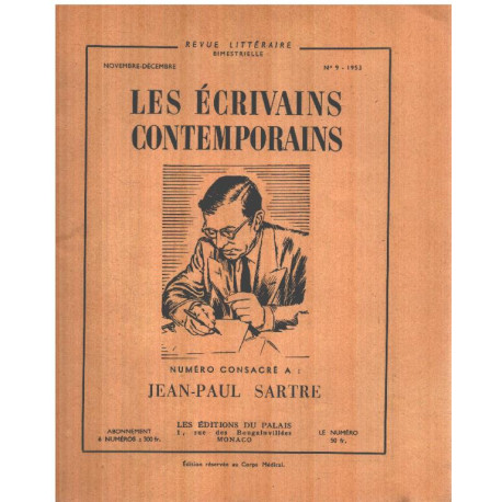 Les écrivains contemporains n° 9 / jean paul Sartre