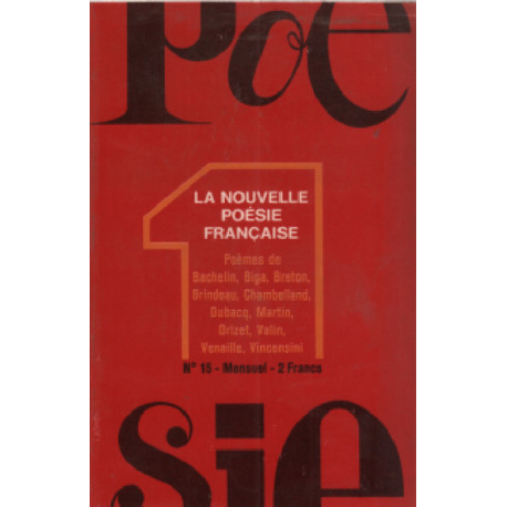 Poésie n° 15 / la nouvelle poésie française