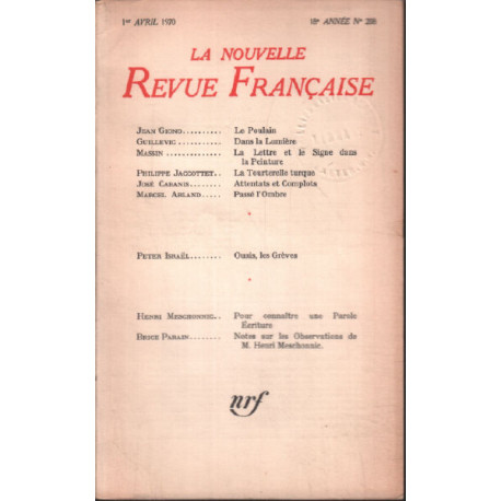 La nouvelle revue litteraire n° 208