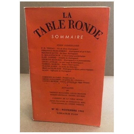 La table ronde n° 95 / sôren Kierkegaard