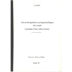 Les arthopathies syringomyéliques du coude à propos d'une observation