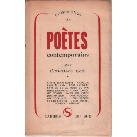 Presentation de poetes contemporains/ EO numéroté 1/20 hors commerce