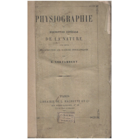 Physiographie ou description générale de la nature pour servir...