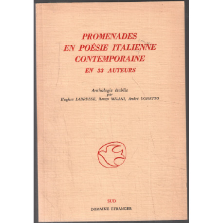 Promenades en poésie italienne contemporaine en 33 auteurs