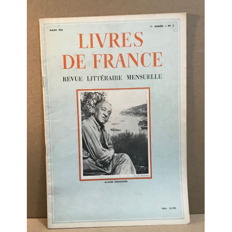 Livres de France Revue littéraire mensuelle/ mars 1956/ numero...