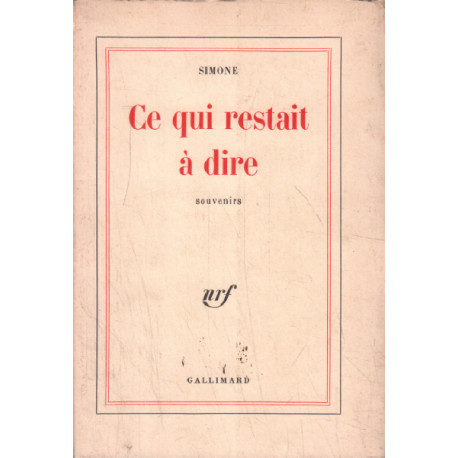 Ce qui restait à dire