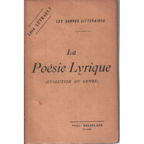 La poésie lyrique ( évolution du genre )