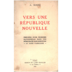 Vers une république nouvelle / principes d'une économie...