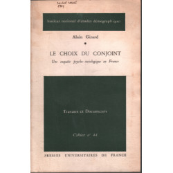 Le choix du conjoint / travaux et documents cahier n° 44