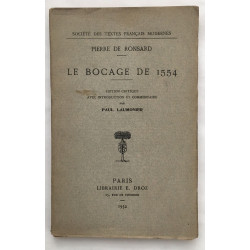 Le boccage de 1554 (édition critique avec introduction et commentaire)