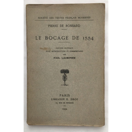 Le boccage de 1554 (édition critique avec introduction et commentaire)