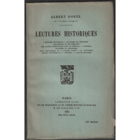 Lectures historiques