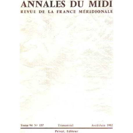 Annales du midi / revue de la france meridionale n° 157