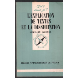 Explication de textes et dissertation