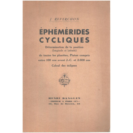 Ephémerides cycliques / determination de la position ( longitude...