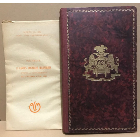 Agenda PLM 1923/ on y joint une pochette de 12 cartes postales...