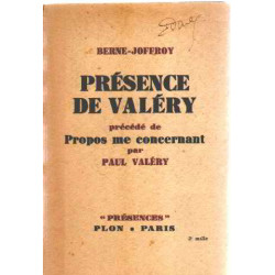 Presence de valery precedé de propos me concernant par paul valery