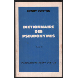 Dictionnaire des pseudonymes (tome 3)