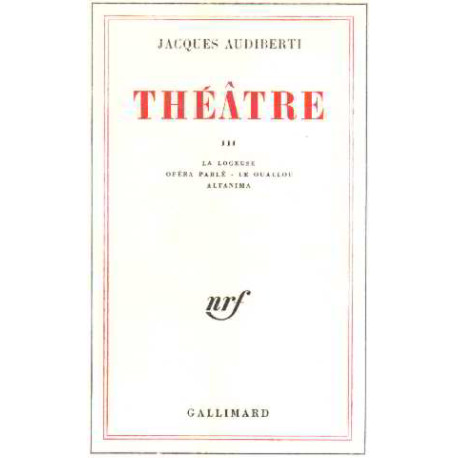 Theatre III / la logeuse-opera parlé - le ouallou - altanima