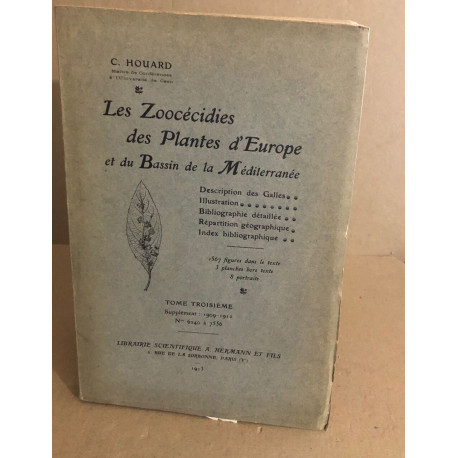 Les zoocécidies des plantes d'europe et du bassin de la...