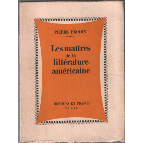 Les maitres de la littérature américaine