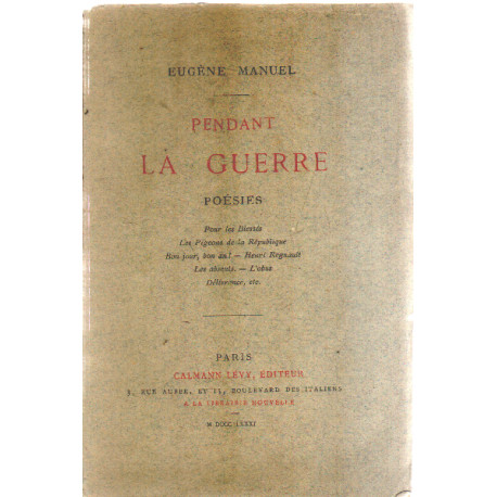Pendant la guerre / poesies