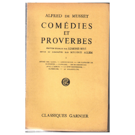 Comédies et proverbes tome 1