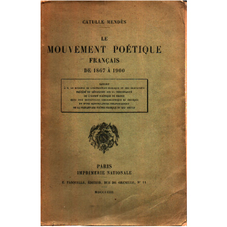 Le mouvement poétique francais. de 1867 à 1900. Rapport à M. le...