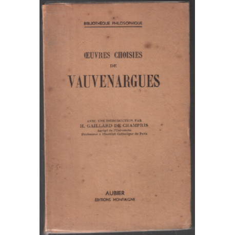 Oeuvres choisies avec une introduction par gaillard de champris