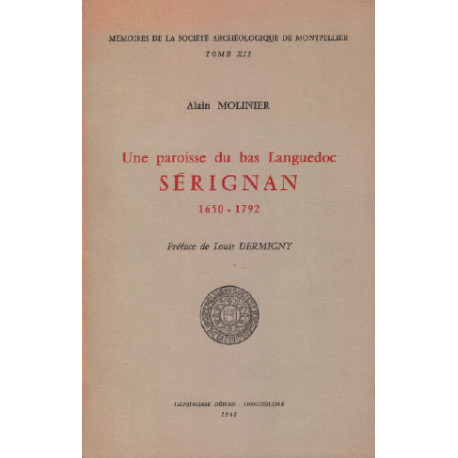 Une paroisse du bas languedoc SERIGNAN 1650-1792