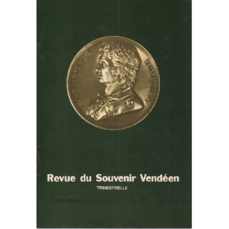 Revue du Souvenir Vendéen. Trimestrielle n° 116