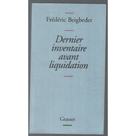 Dernier inventaire avant liquidation