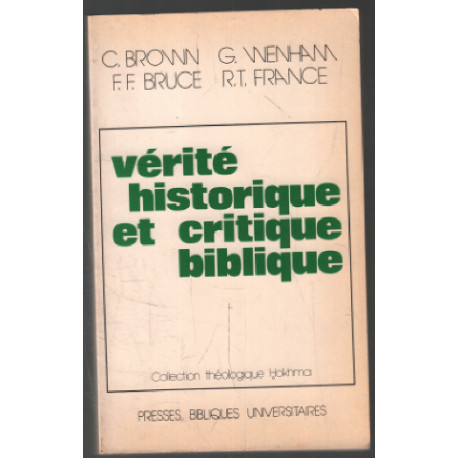 Vérité historique et critique biblique