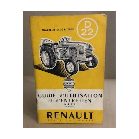 Tracteur type R. 7052 / guide d'utilisation et d'entretien