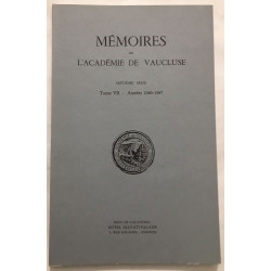 Mémoires de l'académie de Vaucluse 7e série - tome VII année 1986-87