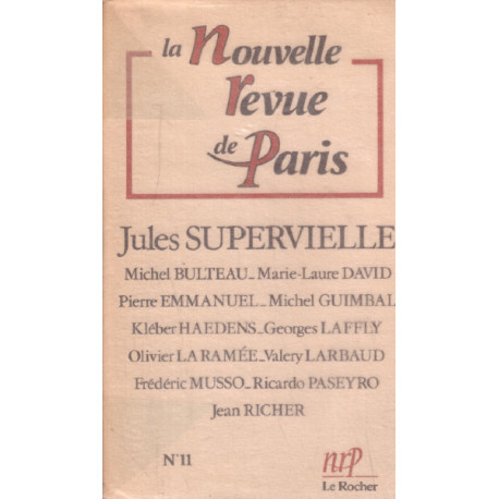 Revue de Paris n° 11 / jules supervielle