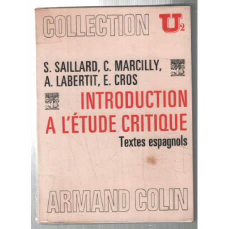 Introduction à l'etude critique (textes espagnols)