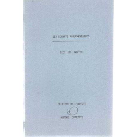 Six sonnets parlementaires