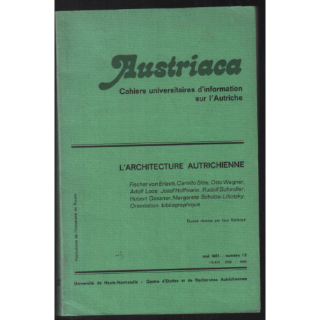 L'architecture Autrichienne (revue Austriaca n° 12)