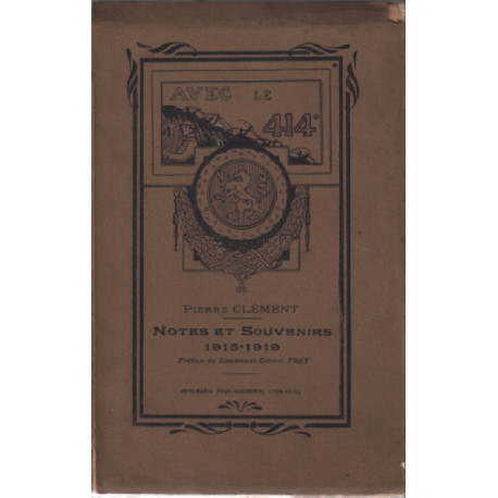 Avec le 414 ° / notes et souvenirs 1914-1919