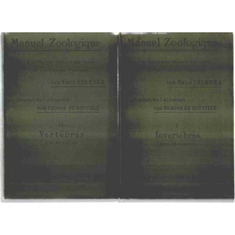 Manuel zoologique/ tome 1 : invertébres + tome 2 :vertebres