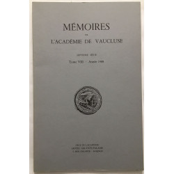Mémoires de l'académie de Vaucluse 7e série / tome VIII