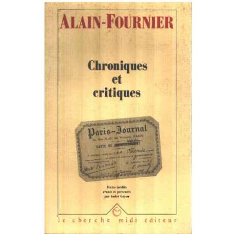 Chroniques et Critiques