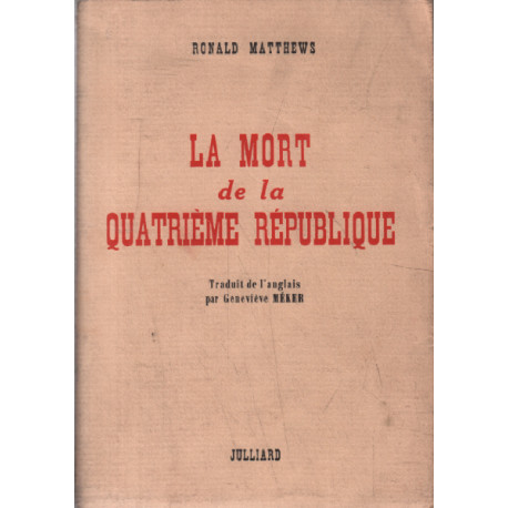 La mort de la quatrieme république