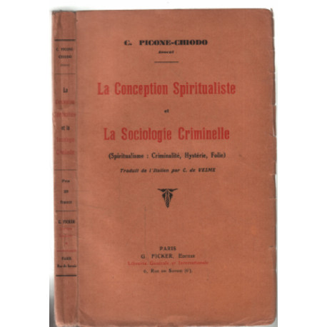 La conception spiritualiste et la sociologie criminelle