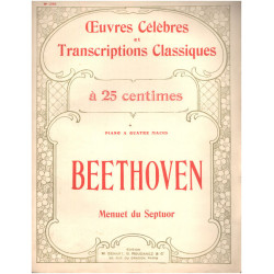 Menuet du septuot / piano a quatre mains ( partition )