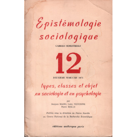 Epistémologie sociologique n° 12