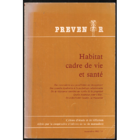 Habitat cadre de vie et santé